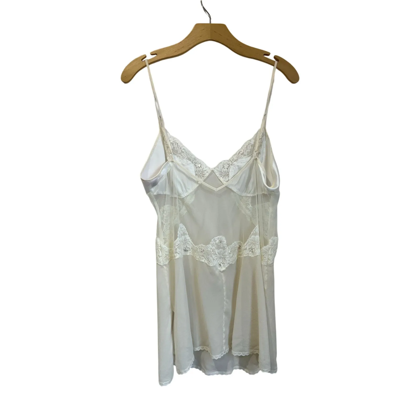 Victoria’s Secret Vintage Silk Lace Sheer Slip Mini Dress Y2K Size L - Image 2