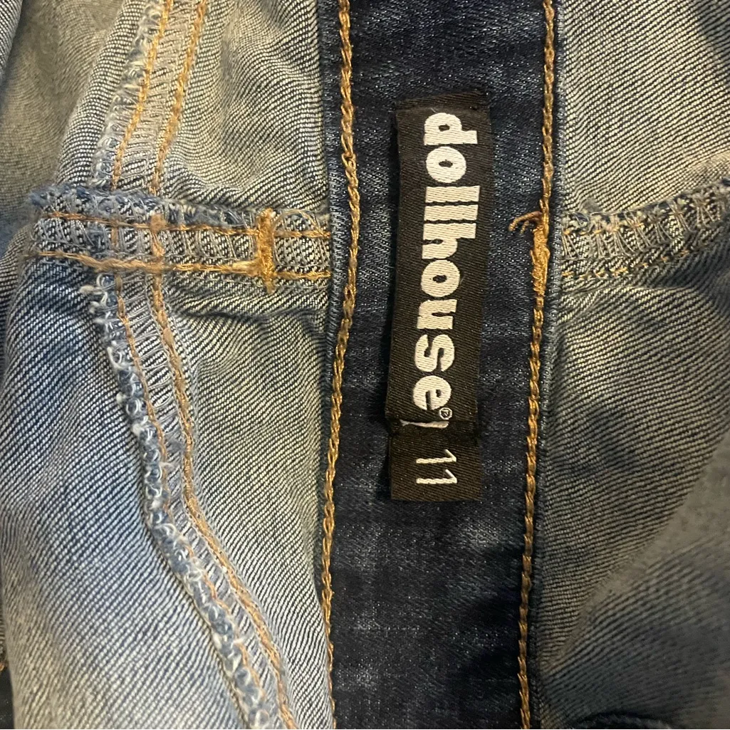 Dollhouse Women’s Distressed Overall Denim Dress Size 11 - Image 3