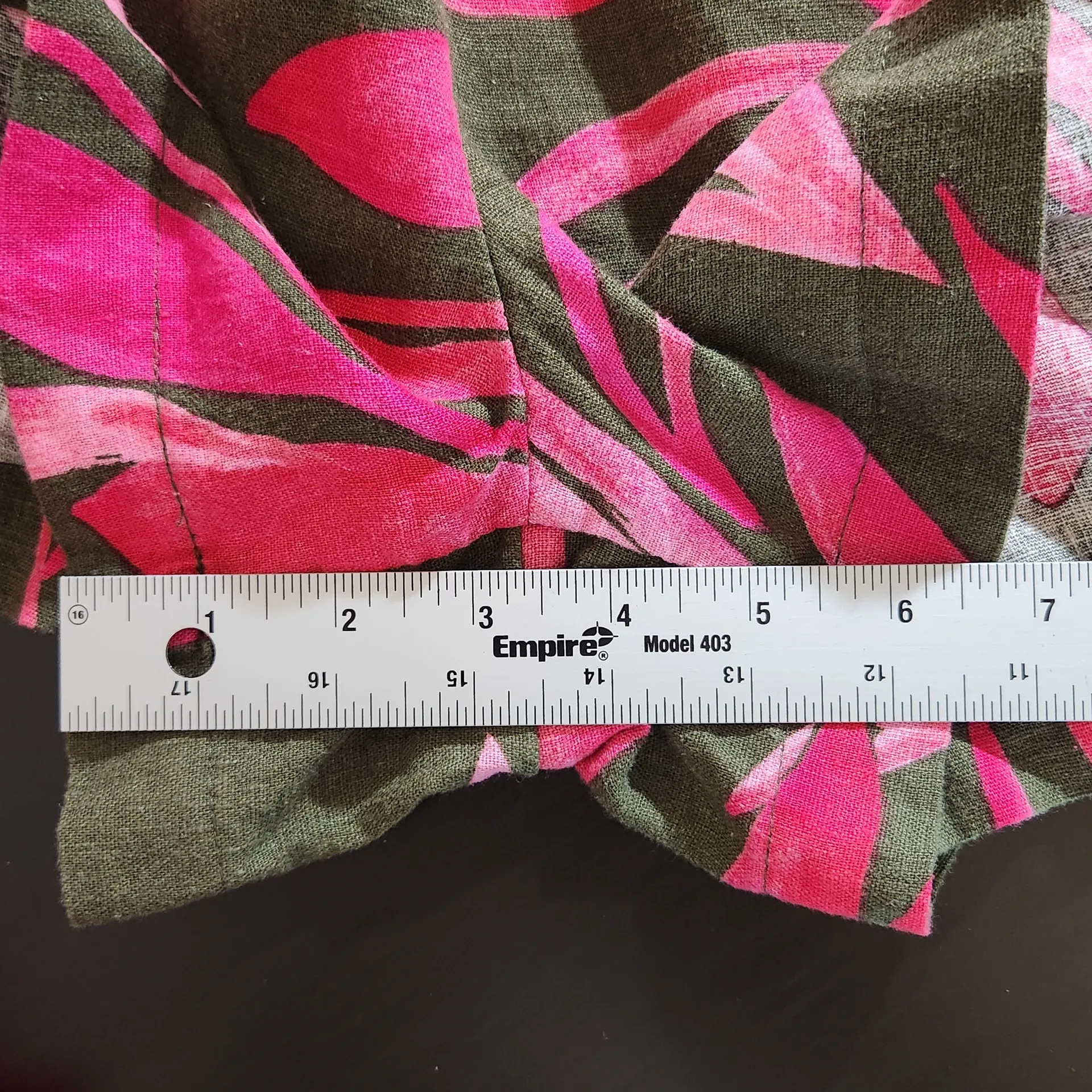 Time and Tru Pink and Green Tropical Print Linen Blend Shorts Size XL - Image 6