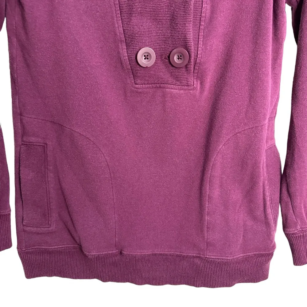 Banana Republic Plum Purple Button Neck Ribbed Pullover Sweater Sz XS - Image 5