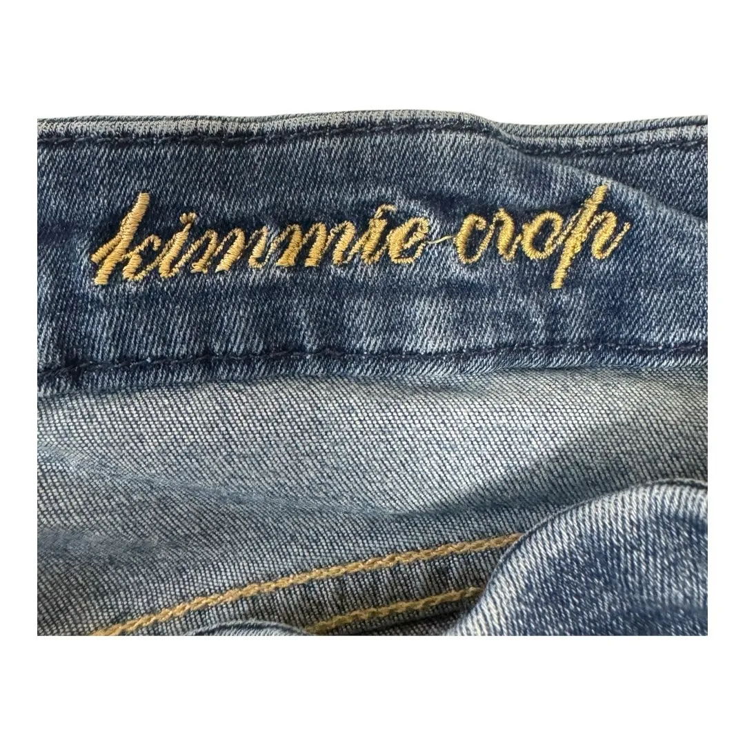 7 For All Mankind Kimmie Crop Jeans b(air) Denim Women's Size 30 Blue Wash - Image 4