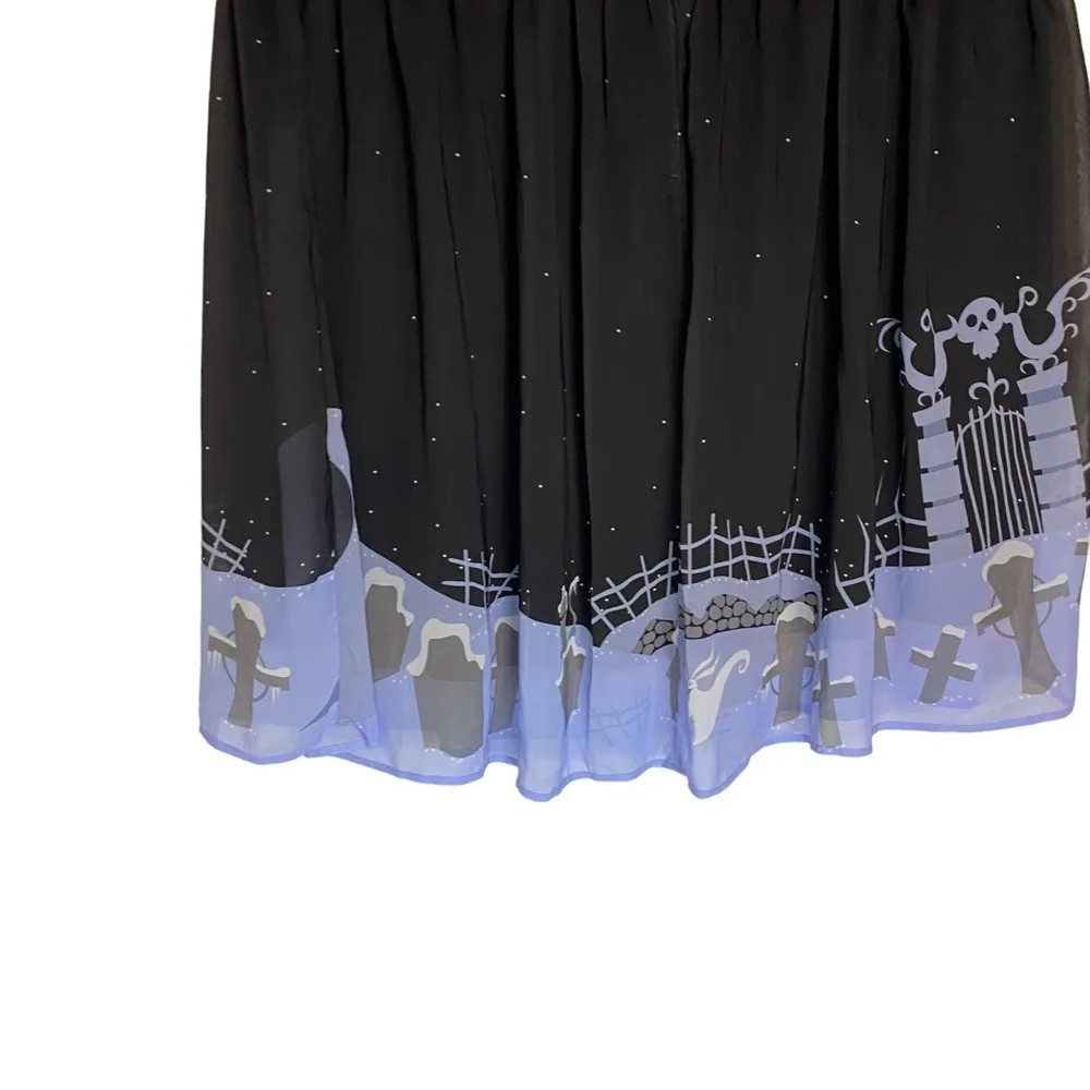 Torrid Disney The Nightmare Before Christmas Snowy Landscape Skater Skirt 26 - Image 4