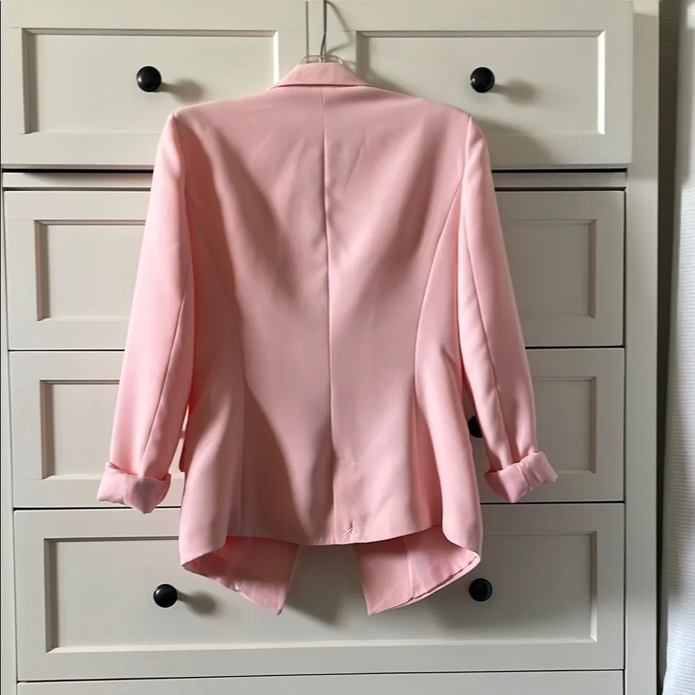 JustFab Women’s Pastel Pink Blazer Jacket w/ Shoulder Pads - Size Medium - Image 5