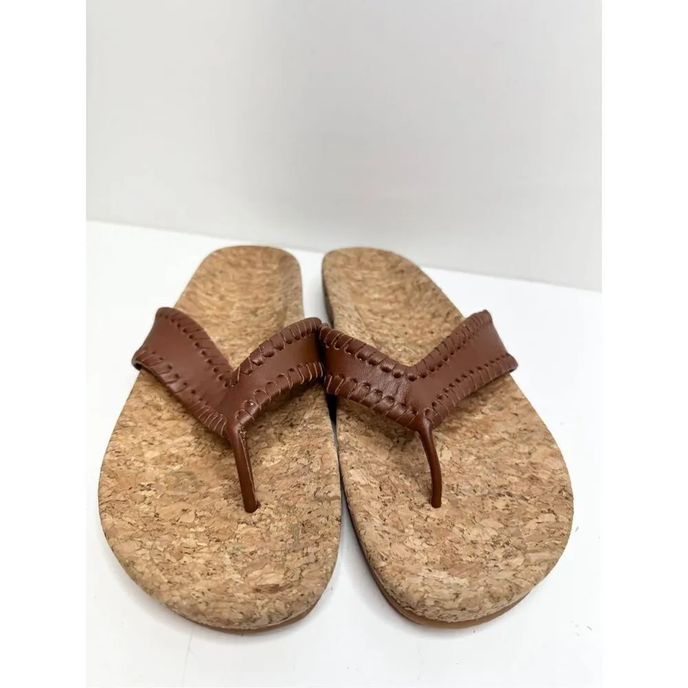 Jack Rogers Sandals Womens Size 6 Brown Leather Thelma Flip Flop - Image 6