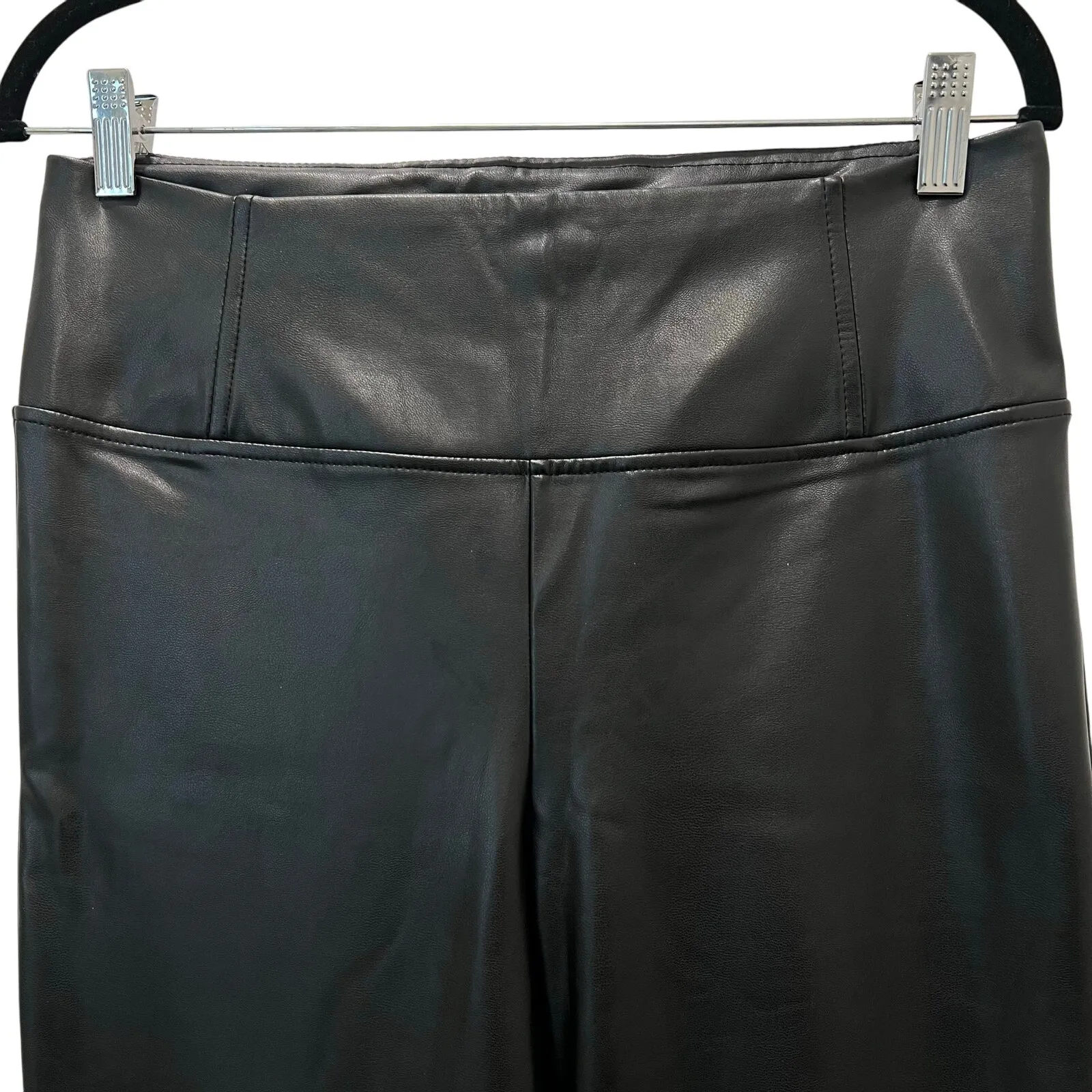 Badgley Mischka  Faux Vegan Leather Pants Leggings Size Medium Slim Fit - Image 3