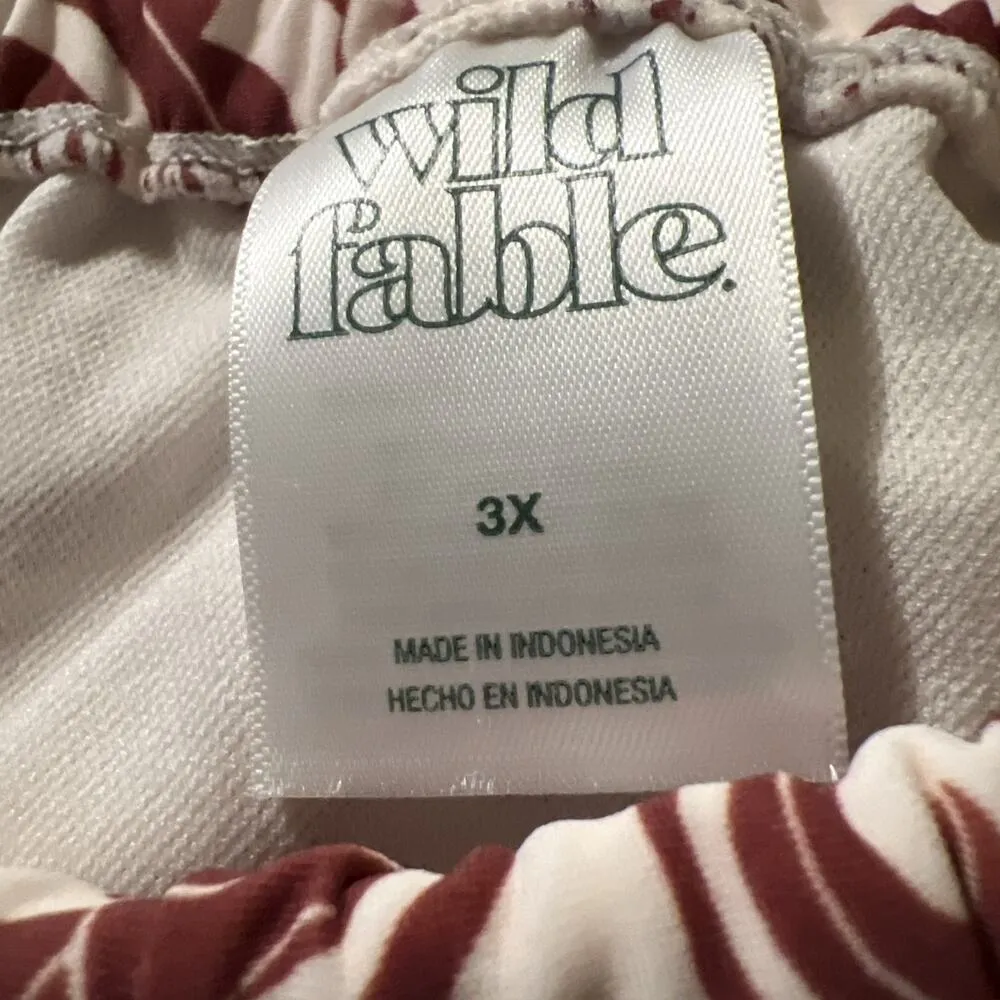 Wild Fable Low Rise High Leg Side Tie Brown Cheeky Bikini Swim Bottom 3X 24-26 - Image 3