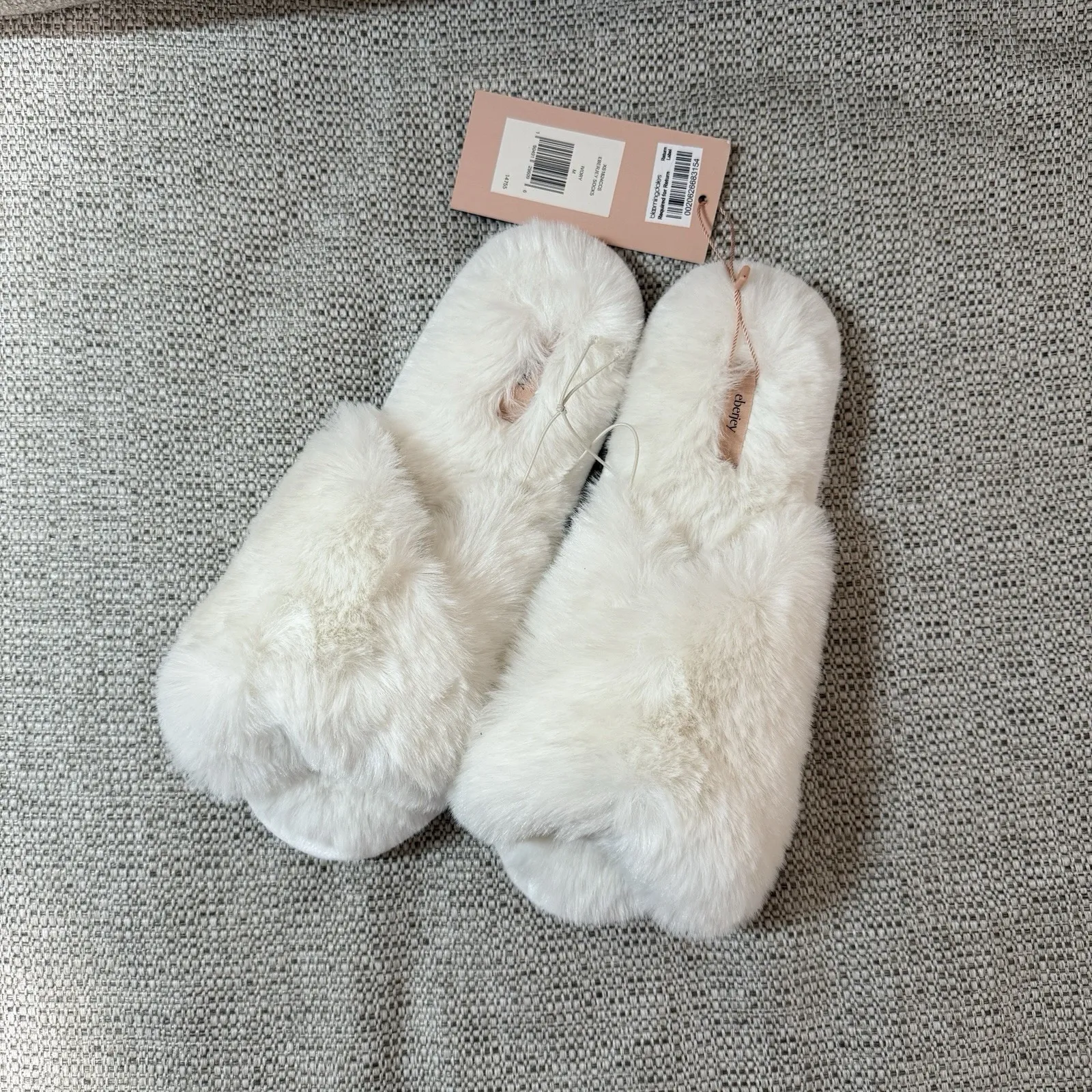 Eberjey NWT The Plush Slipper in Ivory White Size Medium - Image 2