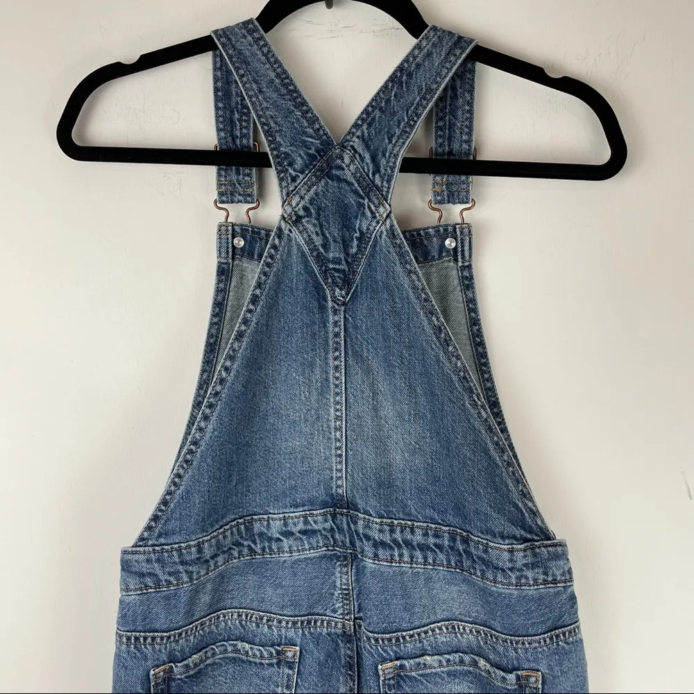 Y2K GAP Relaxed Fit Distressed Straight Leg Overalls Sz Small Boho Western - Image 8