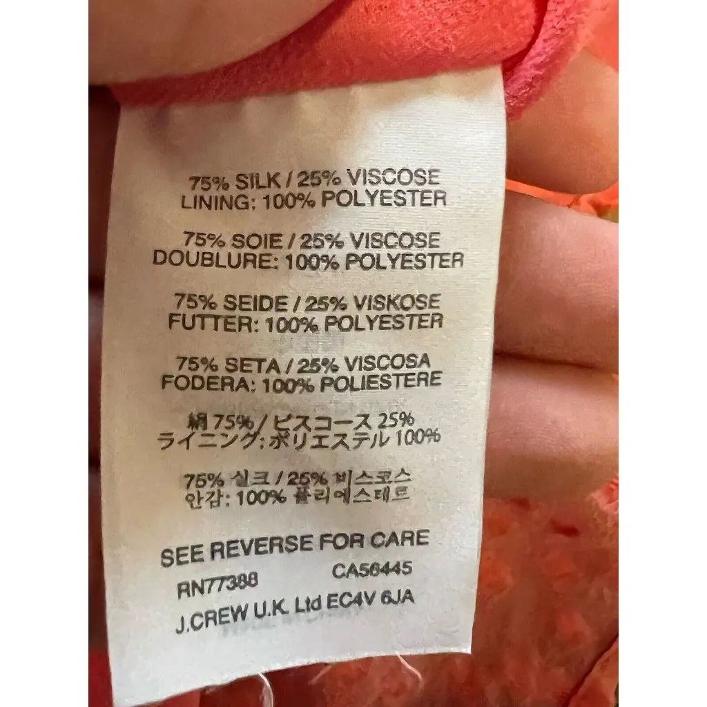 J. Crew‎ Metallic Long Sleeve Blouse Top Pink Women's 6 Lightweight Silk Career - Image 9