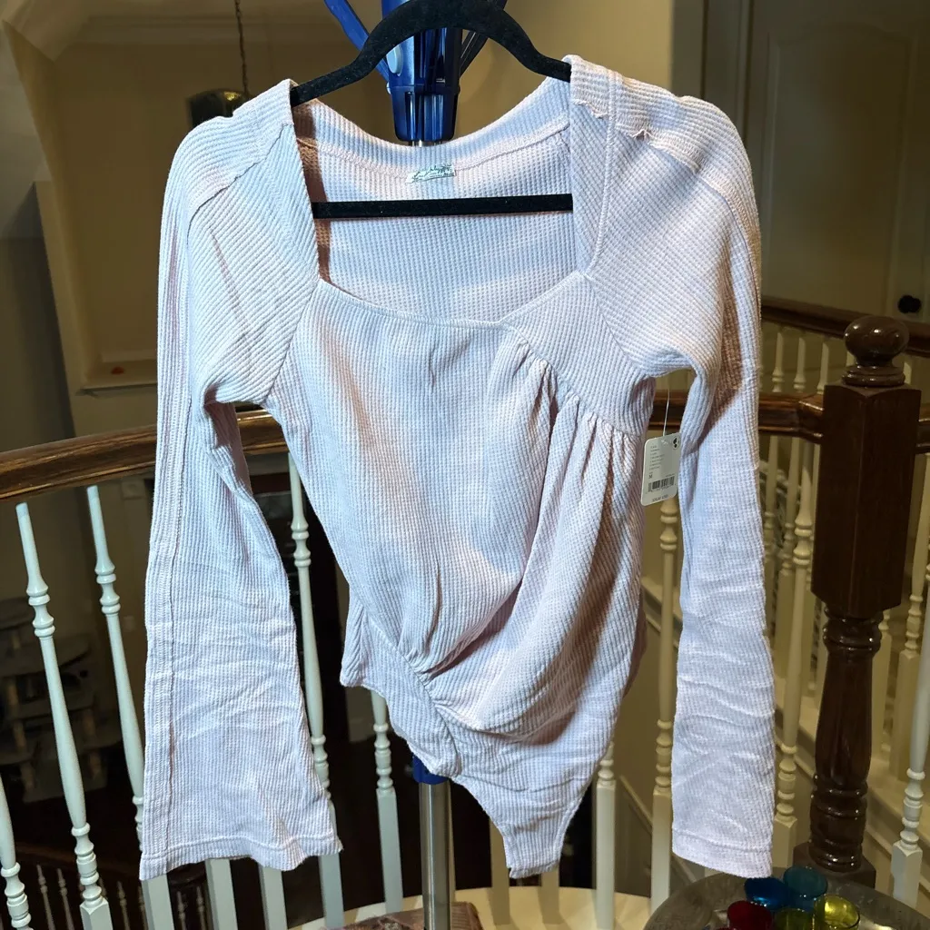 Free People on a Cloud Plush Pink Bell Sleeve - Image 7