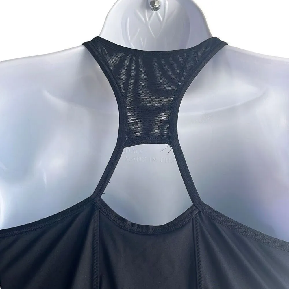 Athleta Black Zenith Tank Top Mesh Racerback Cutout Built-in Bra XS Yoga Workout - Image 5