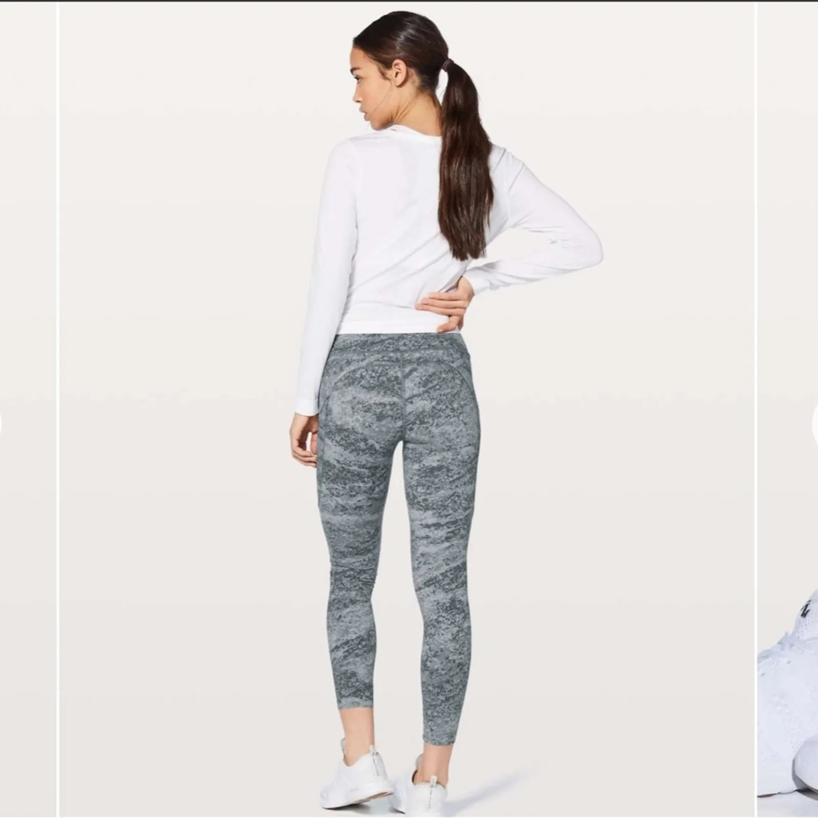 Lululemon Fast & Free Tight Leggings 7/8 Nulux 25" in Area Ice Grey 4 - Image 6