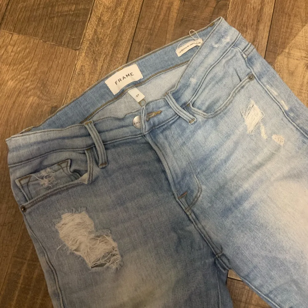 FRAME Le Skinny De Jeanne crop Jeans revolve distressed size 27 designer boho - Image 6