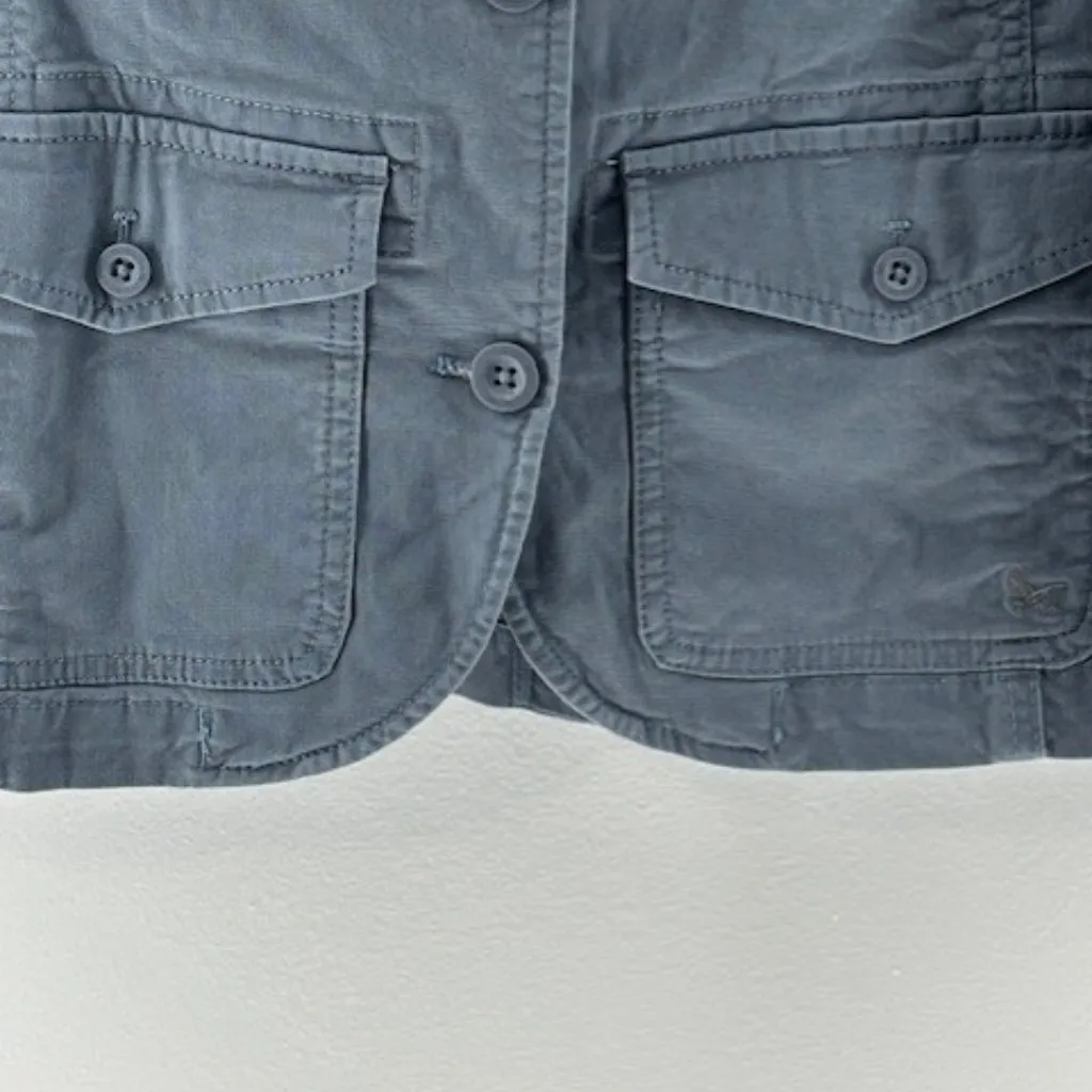 Eddie Bauer Blazer Jacket Sz T6 Blue Legend Wash Utility Tailored Modern City - Image 4