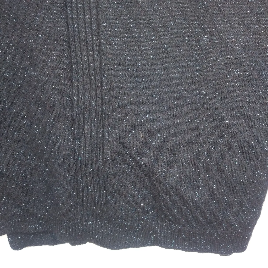 Apt.9 M Ribbed Pullover V-Neck Sweater Blue Sparkles on Black - Image 3