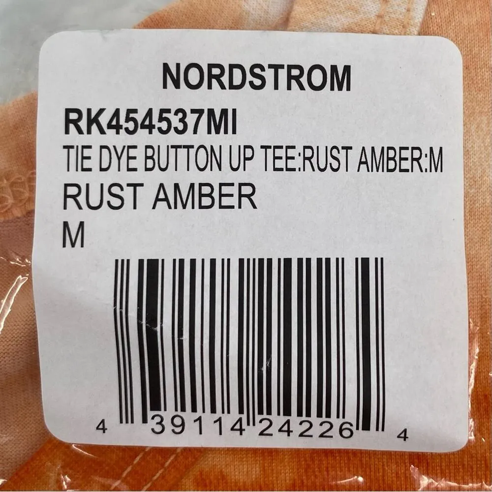 Abound NWT  Tie Dye Button Down Crop Top Rust Amber Size Medium Lettuce Hem - Image 7