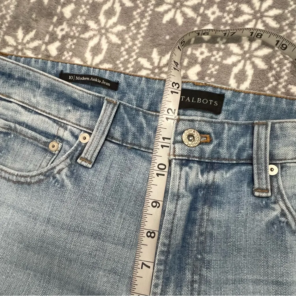 NWT Talbots‎ Modern Ankle Jeans With Ribbon TapeSea Glass Wash Size 10 - Image 11