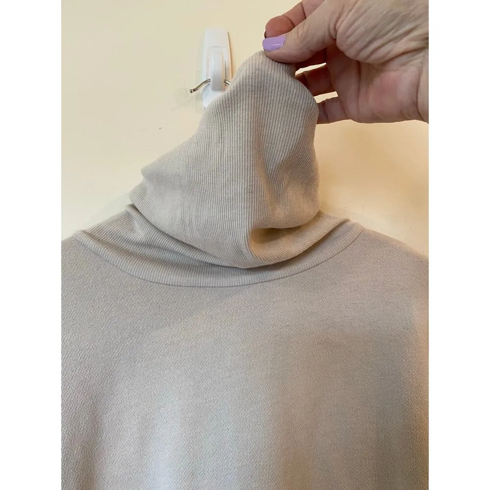 Aerie Long Sleeve Cropped Turtleneck Pullover Sweater Beige Women's Medium - Image 5