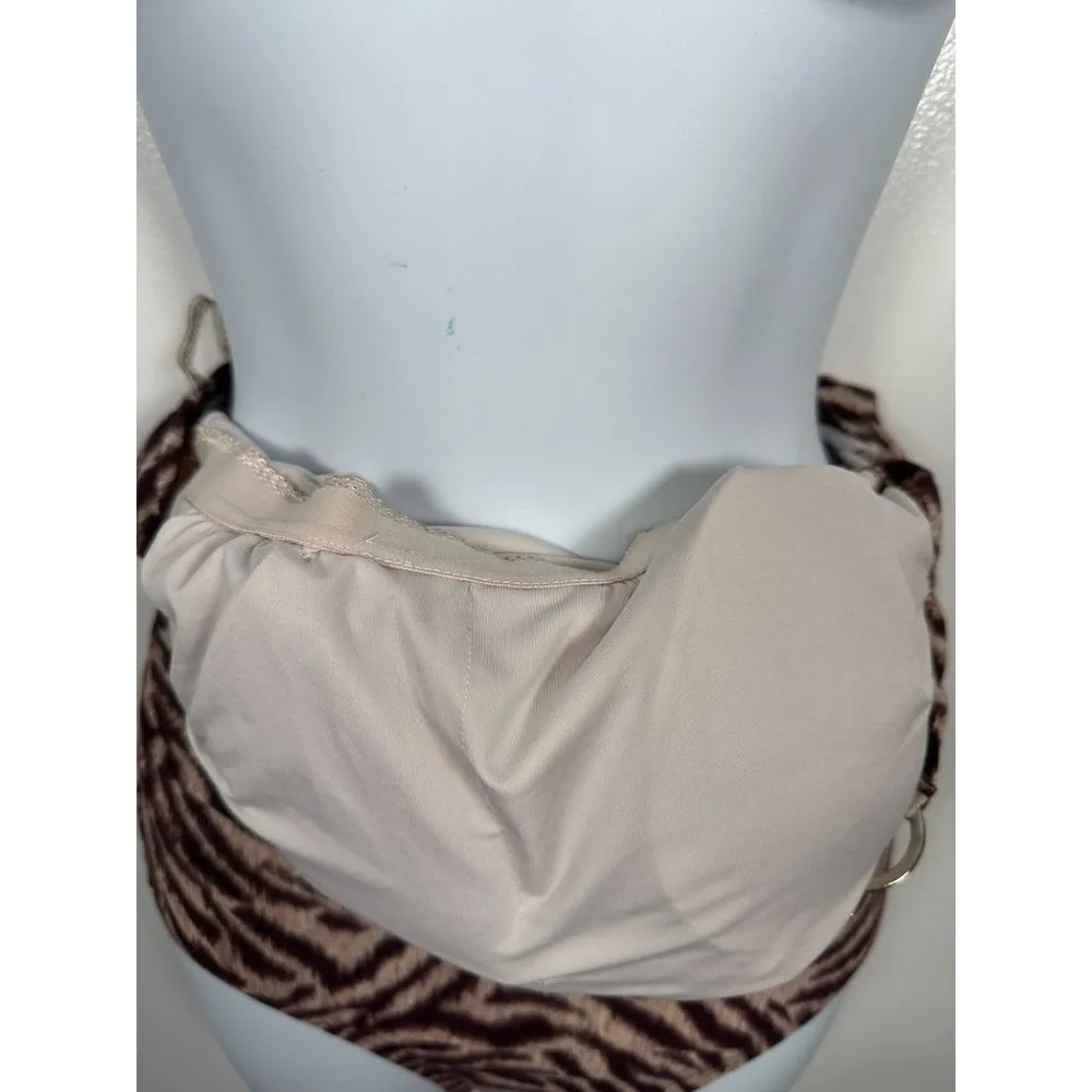 Michael Kors Size 8 Swimsuit Womens One Piece Animal Print One Shoulder Brown - Image 8