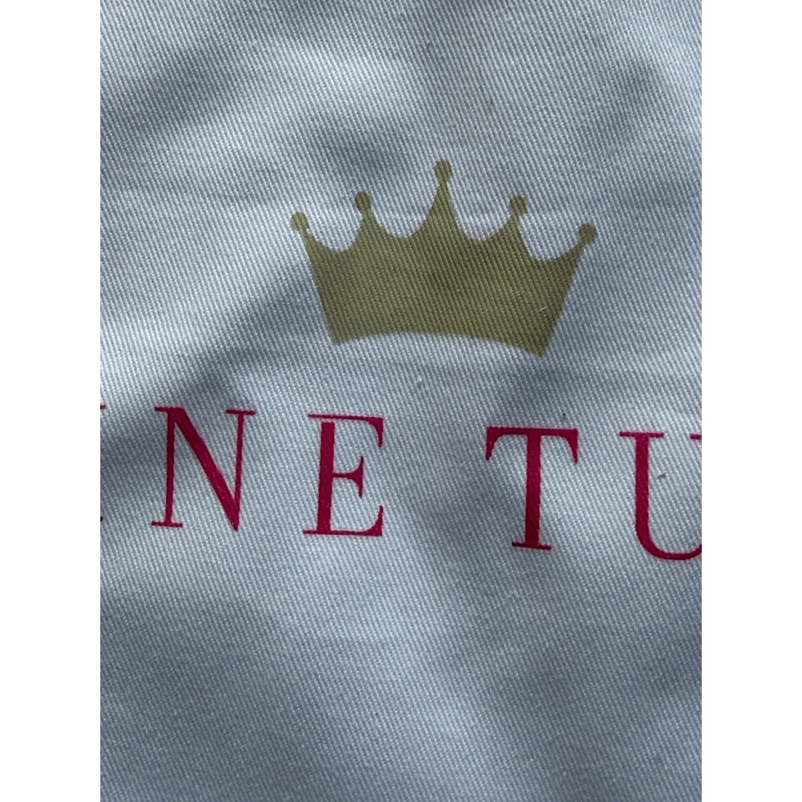 Elaine Turner White Dust Bag Pink Drawstring 20x20 Preowned - Image 4