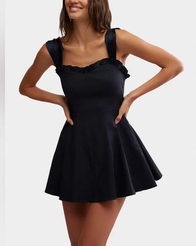 Free People midnight magic mini skater dress in black, Size Small, $128 - Image 16