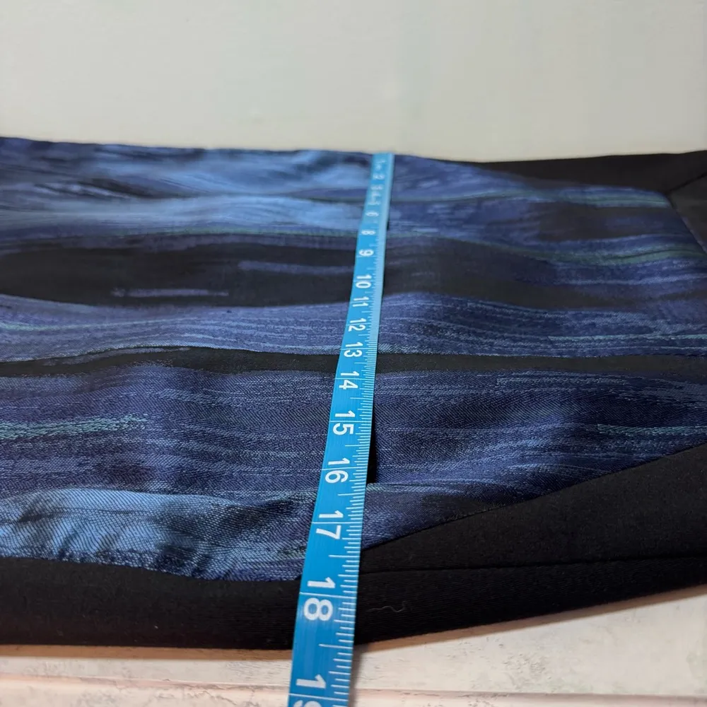 Women's Elie Tahari Nadia Sheath Dress Size 8 Blue Watercolor Black - Image 11