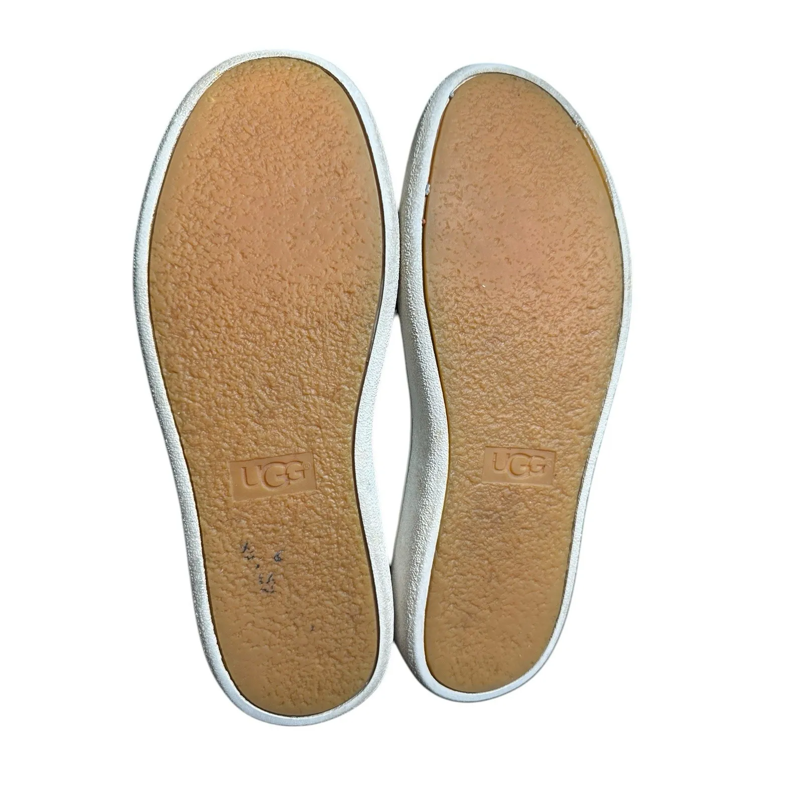 UGG Cas Black Tan Leather Slip-On Flat Sneaker‎ in Black Size 6 Women's #S26-0 - Image 7