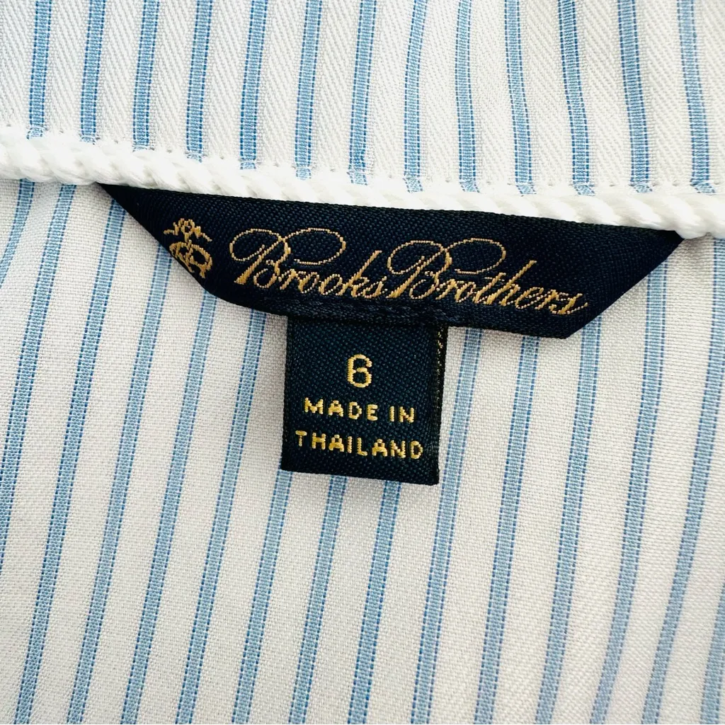 NEW! Brooks Brothers Women’s Sleeveless Button Up Shirt Blue White Stripe Size 6 - Image 3
