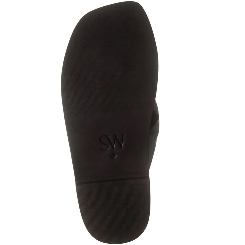 NEW Stuart Weitzman Leather Flip Flops in Black, Size US 8.5/ EU 39 - Image 6