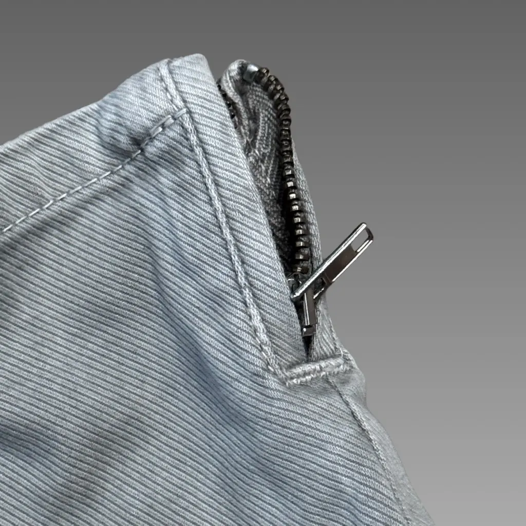 ZARA Gray Corduroy Skinny’s W/ Zipper Ankles Sz 2 - Image 3