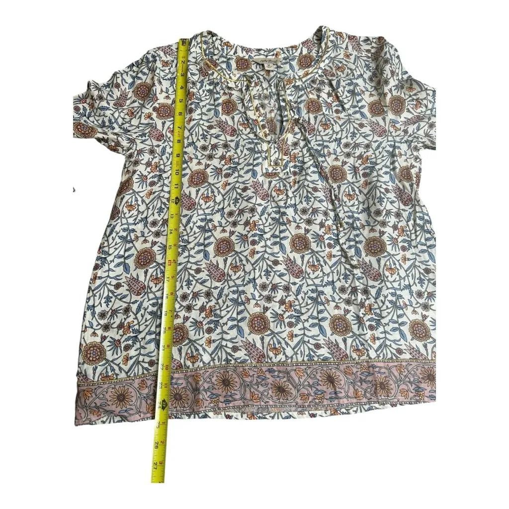 Lucky Brand gold stripe boho long sleeve top Size Medium - Image 4