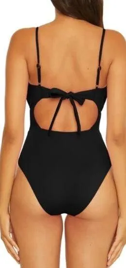 Becca NWT $138 Sarai Color Code One Piece Swimsuit Black S - Image 2