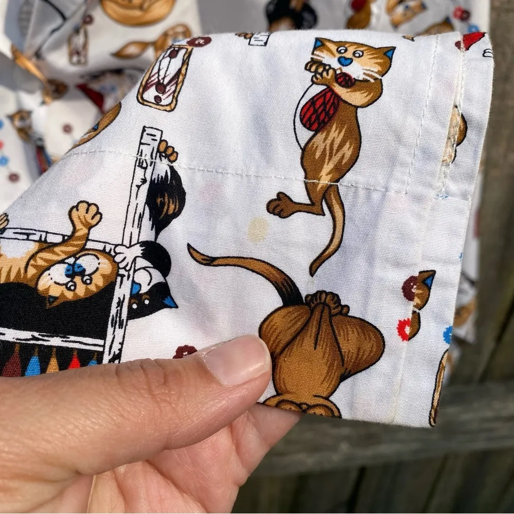 Crazy Cat & Yarn Collared Button Down Shirt - Image 2