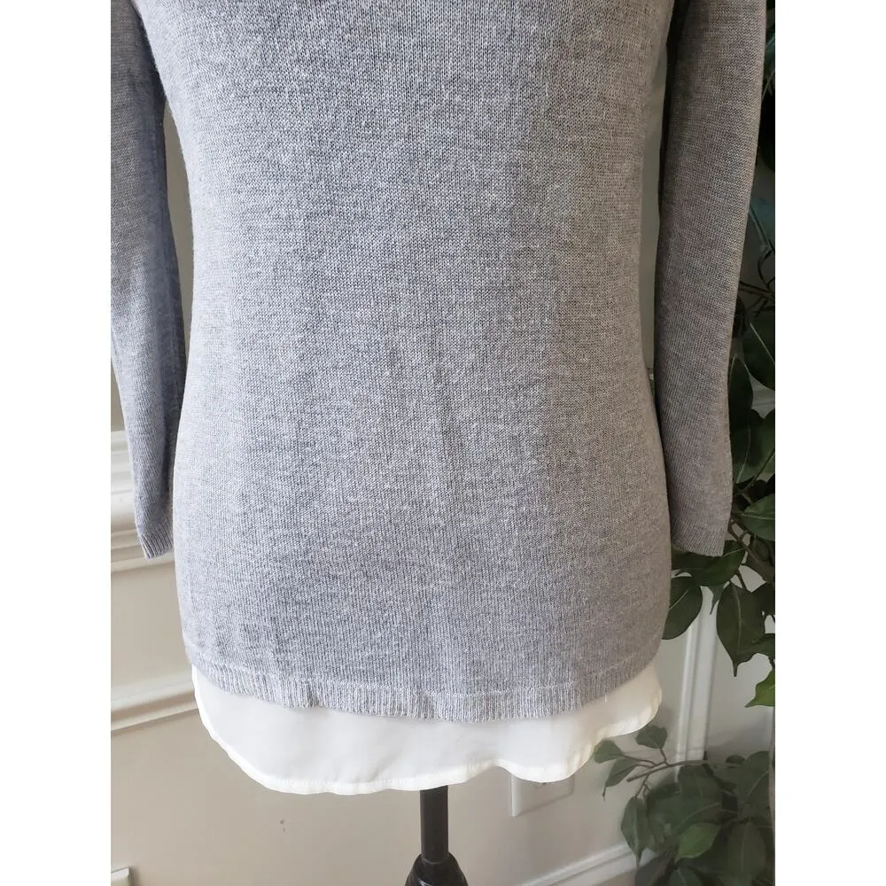 Verve Ami Sweater Womens Small Gray Rayon Aritzia Open Back Long Sleeve Pullover - Image 9