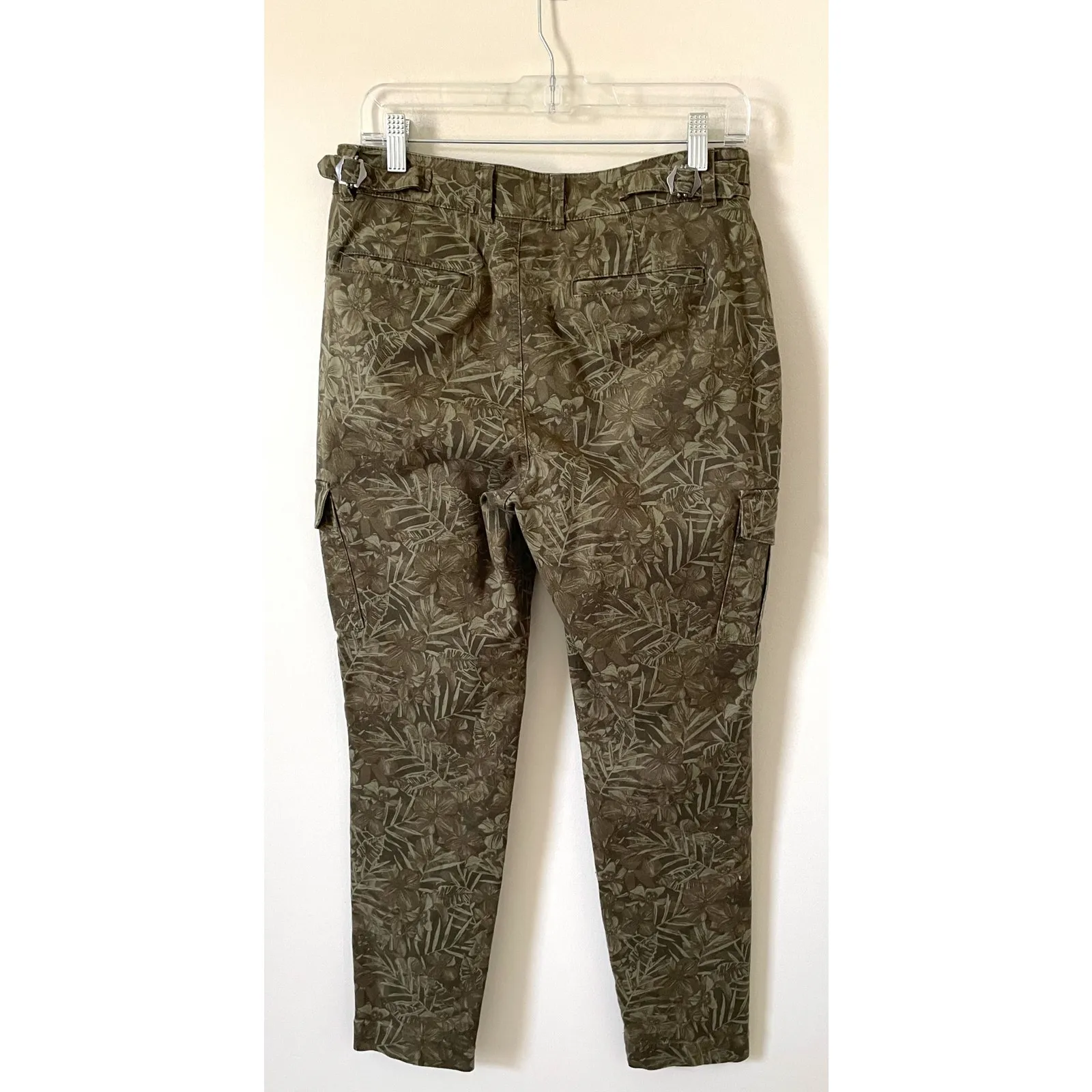 Brooks Brothers Preppy Cotton Chino Floral Cargo Pants Green Size 8 - Image 2