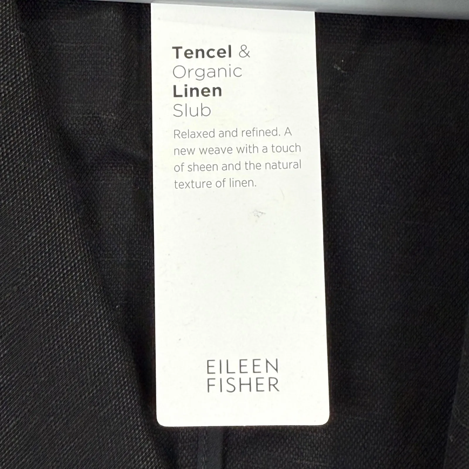 Eileen Fisher‎ Black Tencel Organic Linen Slub Double Breasted Jacket M/M - Image 3