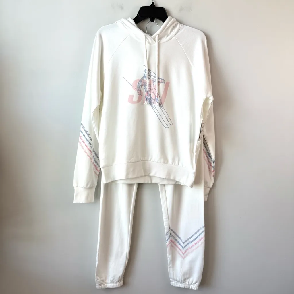 PJ Salvage SKI Hoodie Jogger Set‎ Ivory S White - Image 4