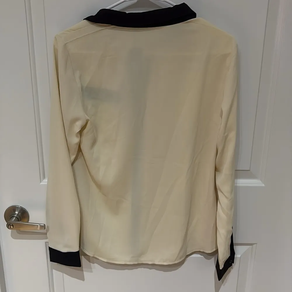 Cream and black colored button down - Image 2