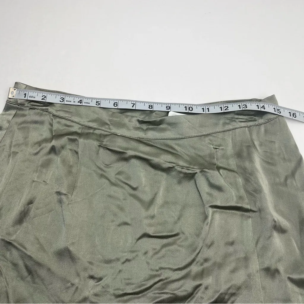 L*Space Delta Metallic Skirt Mini With Slit‎ Light Olive Size Large Womens NEW - Image 7