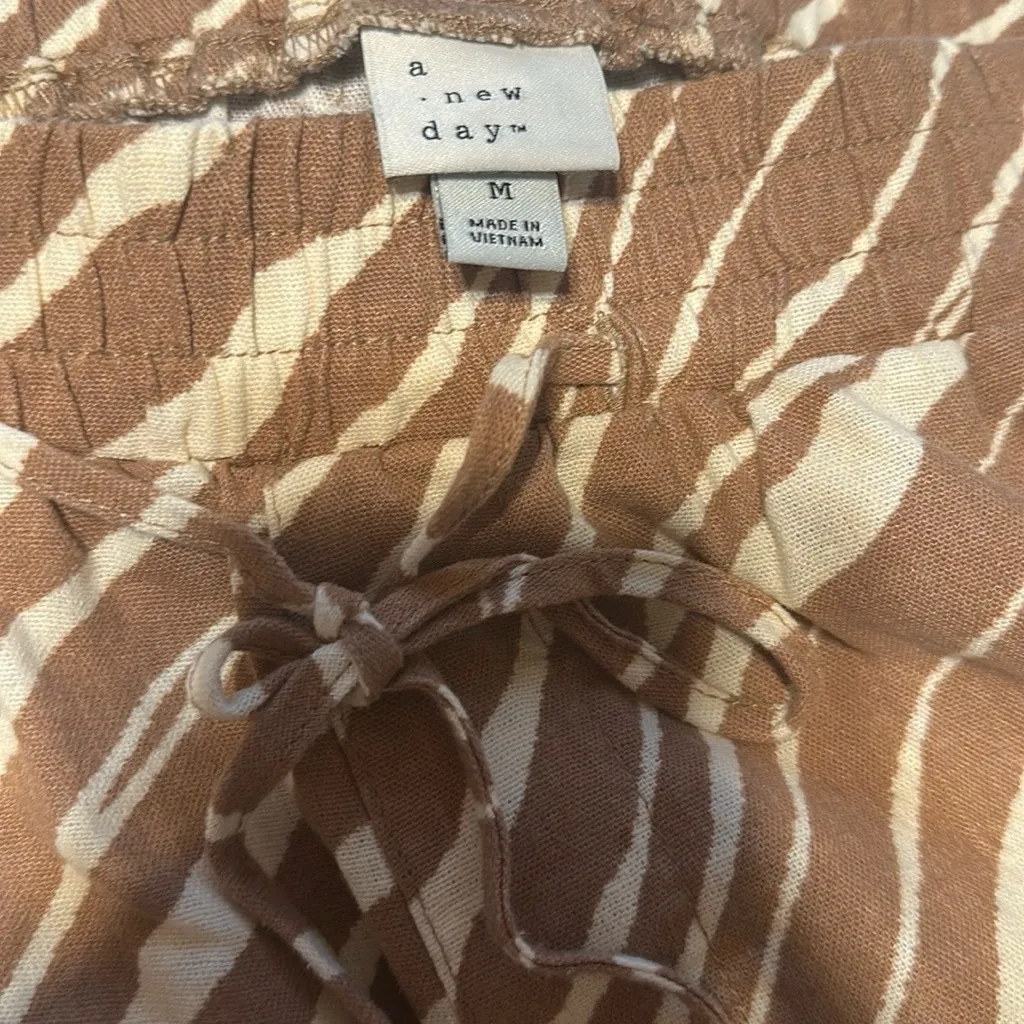 A New Day Tan and Cream Striped Blouse - Image 2