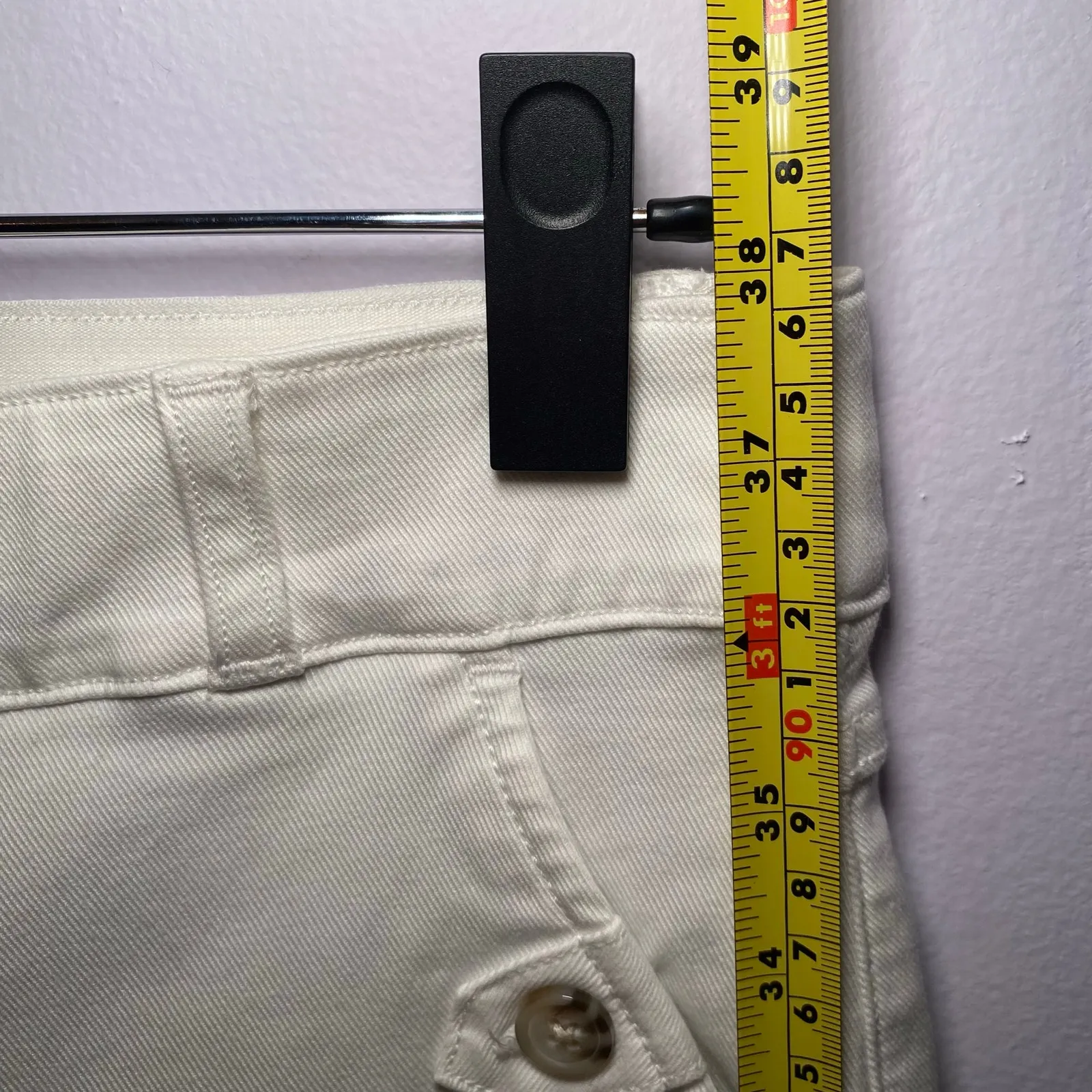 Spanx White Wide Leg Cropped Pants High Rise Stretchy Minimalist Women's Medium - Image 9