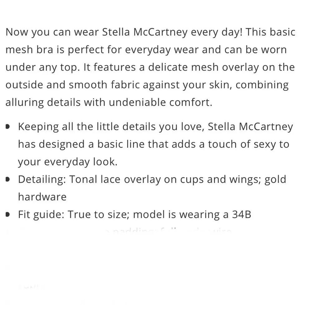 EUC Stella McCartney Basic Mesh Balconette Bra Size 32D - Image 11