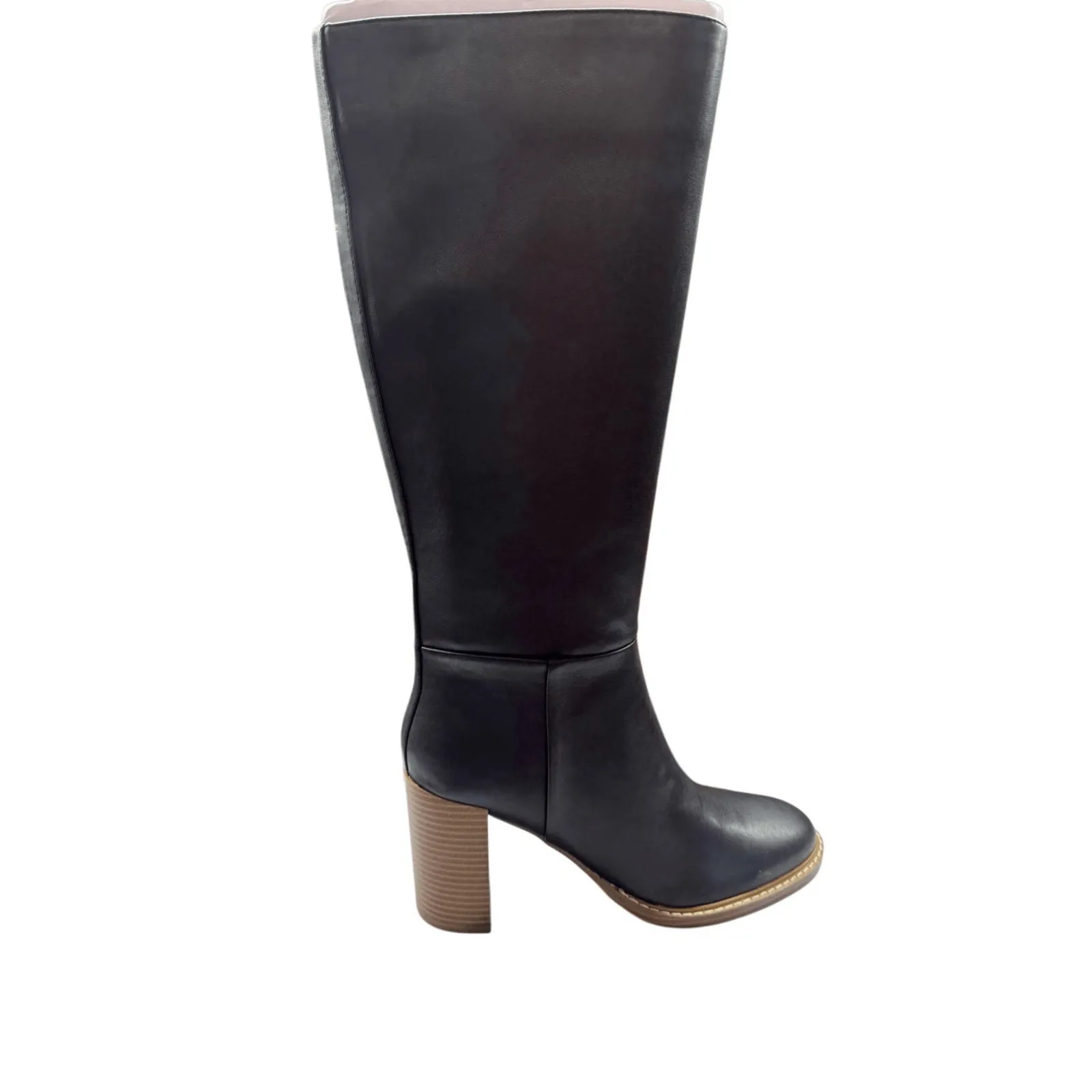 Marc Fisher Gaby Size 6 Black Womens Faux Leather Tall Knee-High Boots Shoes - Image 3