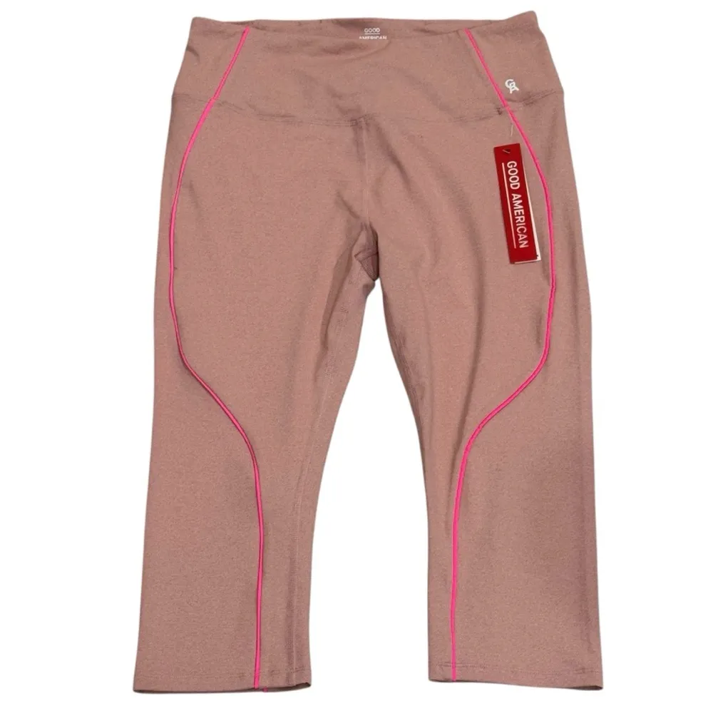 NEW Good American Pink‎ Athletic Tennis Pickleball Capri Leggings Size 4 (XL) - Image 2