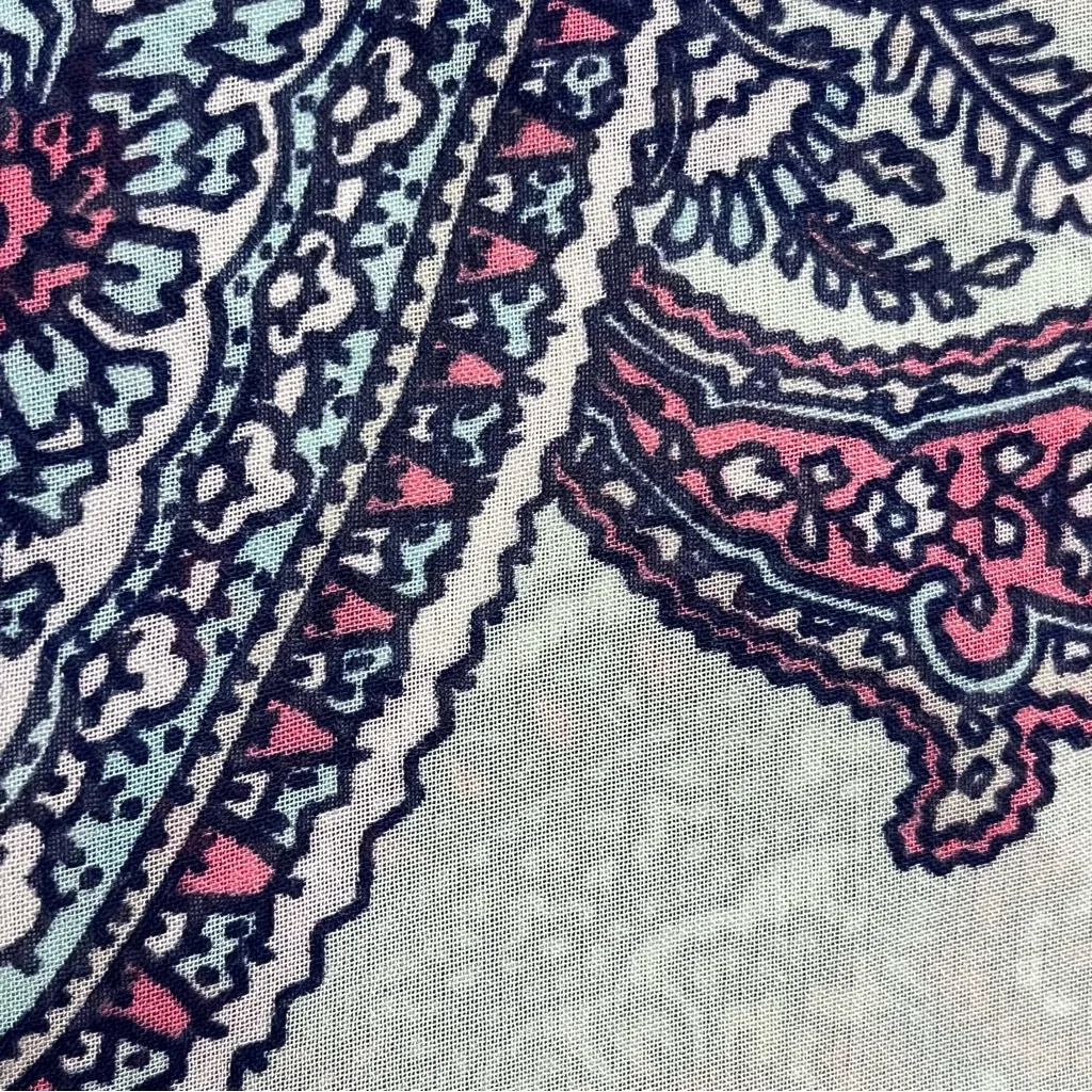 Vtg Y2k Almost Famous Paisley Sheer Blouse Boho Hippie Peasent Preppy L Coastal - Image 9