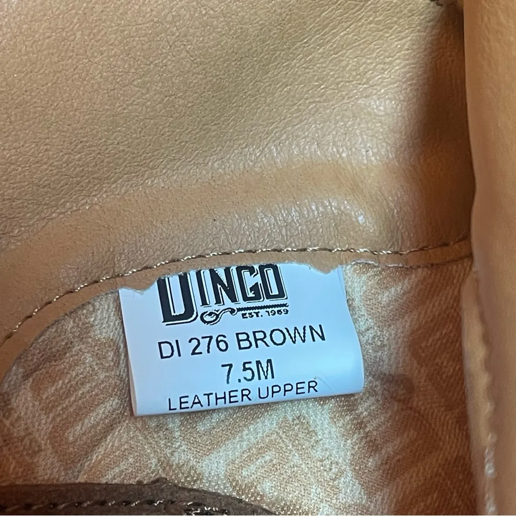 DINGO New Wild Child Suede Fringe Tall Western Boots SZ 7.5M Brown Women Cowgirl - Image 8