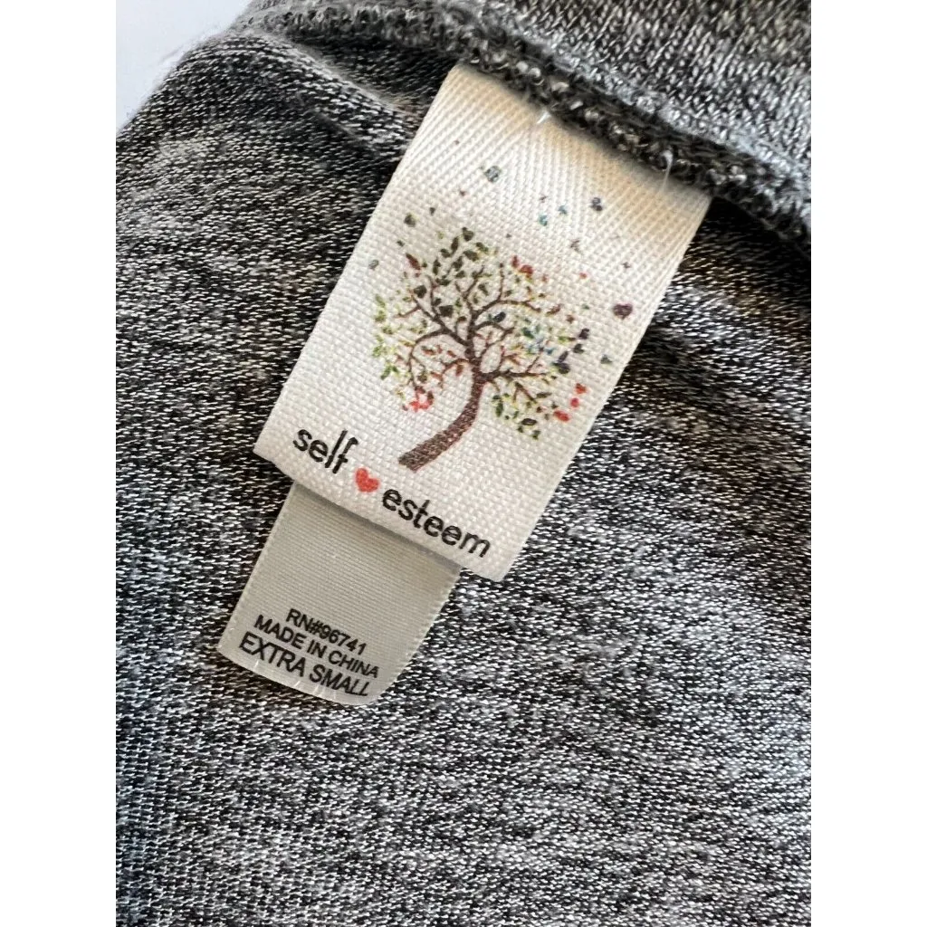 Self Esteem Shirt Pullover Blouse Lace Gray XS Extra Small Womens‎ Rayon - Image 2
