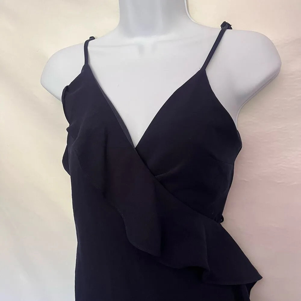 THE IMPECCABLE PIG Tie Wrap Sleeveless Mini Womens Dress Size Small Blue Ruffle - Image 3