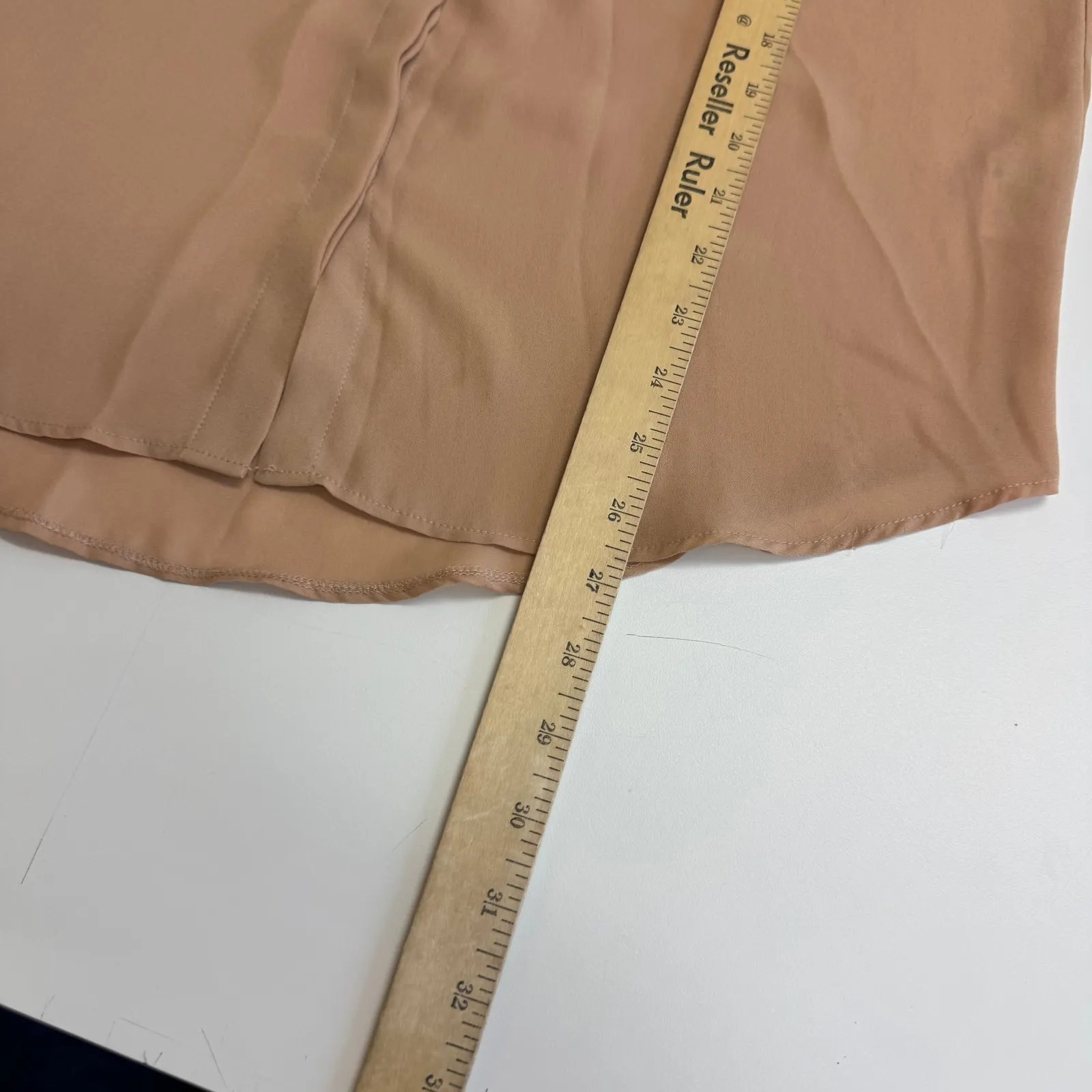 ASOS Shirt Womens Size 6 Tan Green Colorblock Long Sleeve Button Down - Image 8