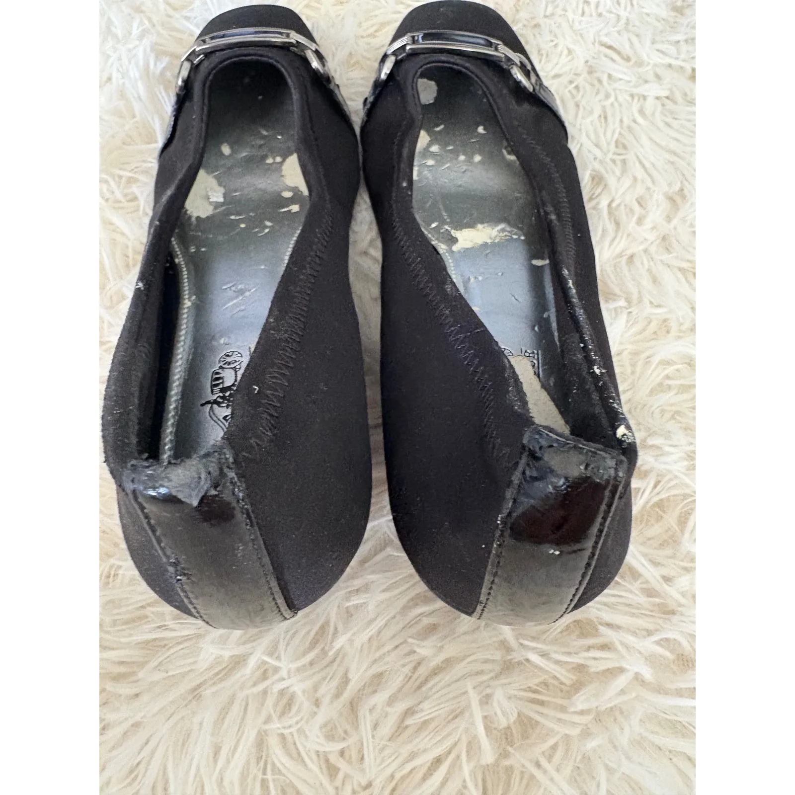 Coach Black Wedge Heels‎ Pumps Shoes size 8 - Image 6